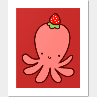 Strawberry Octopus Posters and Art